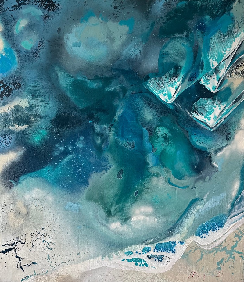 Obra Cuatro corazones y un mar, de Maral Ríos